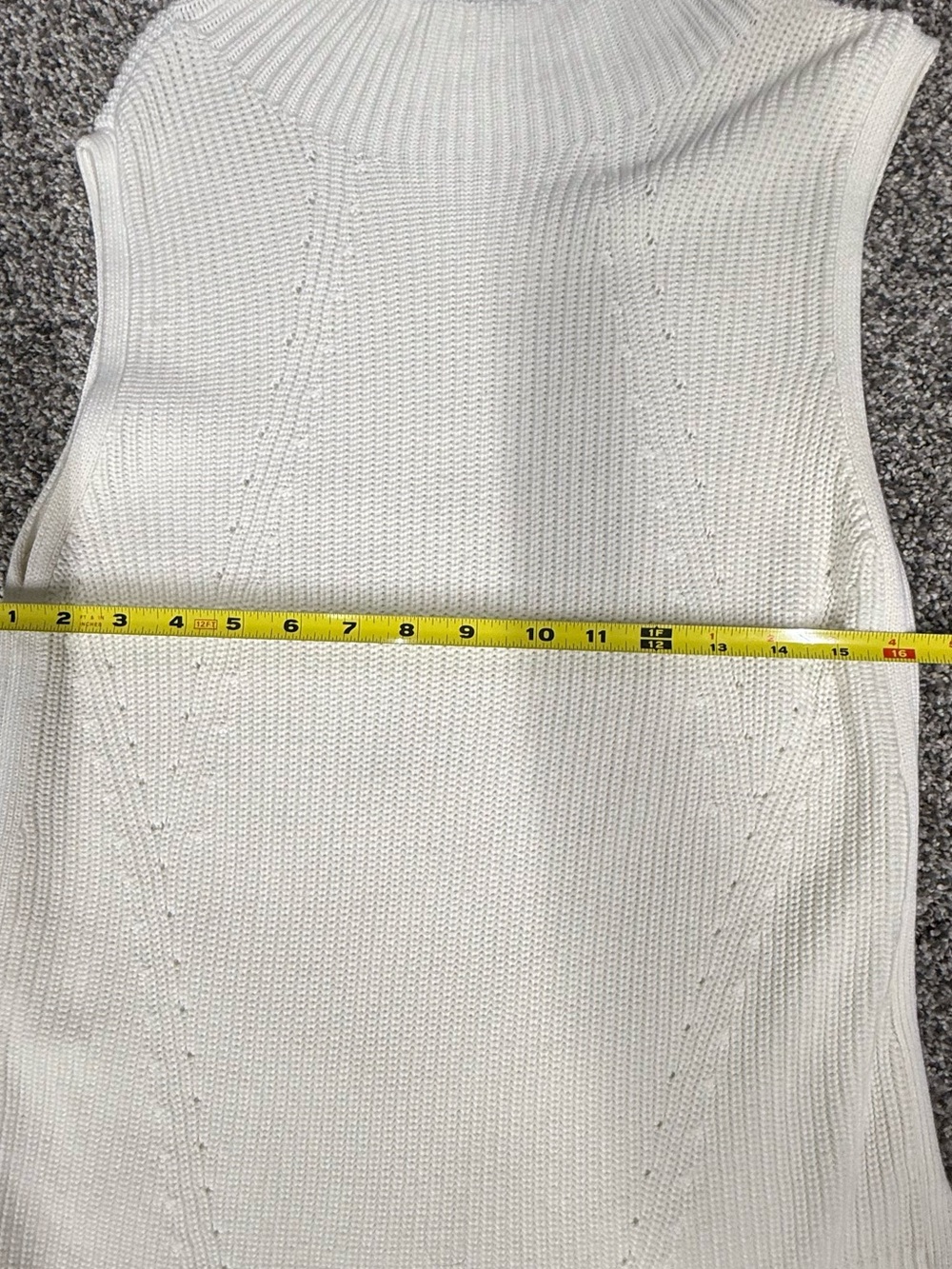 White Sleeveless Knit Sweater Tunic - Picture 6 of 8